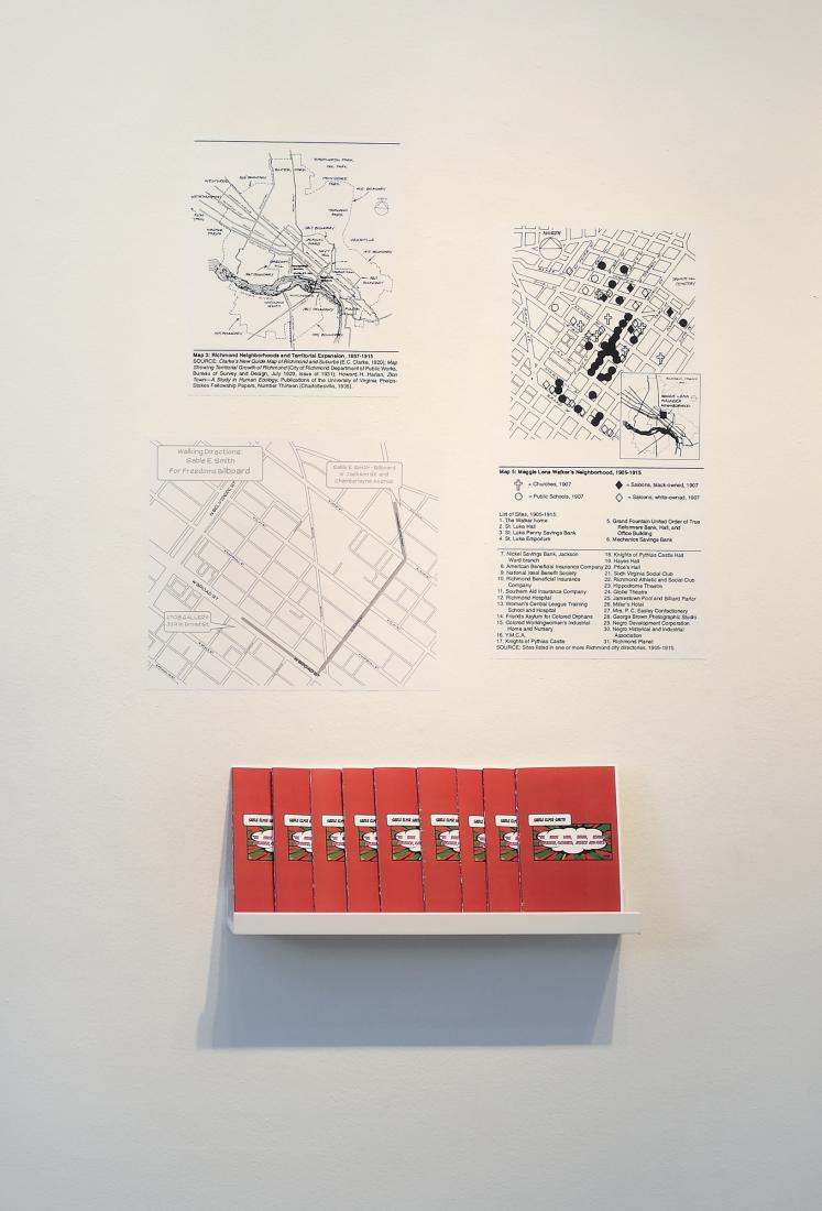 Supplementary publication and information installed in the gallery